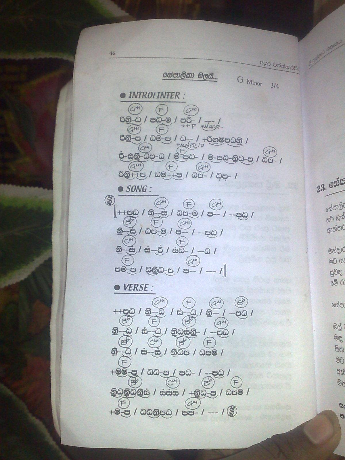 399 Sinhala Song Notation