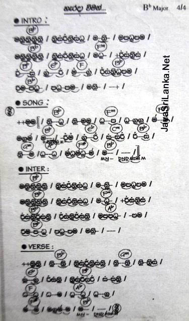 Harada Wiman Sinhala Song Notation